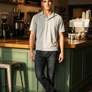 Ben Hagan Light grey polo shirt with